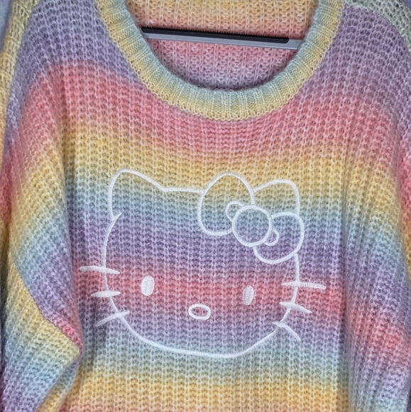 Hello Kitty x Forever 21 Pastel Rainbow Knit Sweater Size 3X - Picture 4 of 8